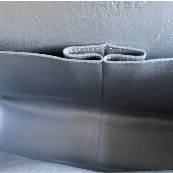 Chanel Silver Large Lambskin Flap Shoulder Bag- 100% Authentic & Rare - Picture 7 of 14